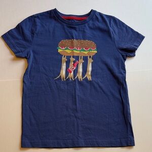 Mini Boden Funny Animals with Sandwich Navy T-Shirt 6-7y